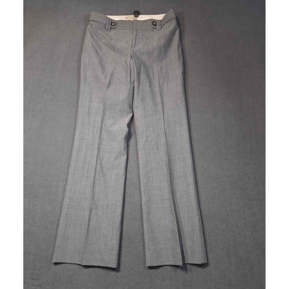 Banana Republic Jackson Fit Pants Womens 6 Gray Wool Blend Wide Leg Trousers